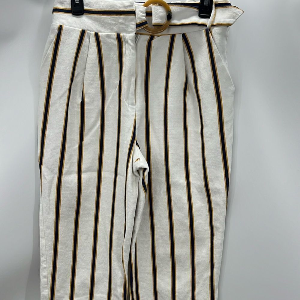 Topshop striped high waisted ankle pants size 8